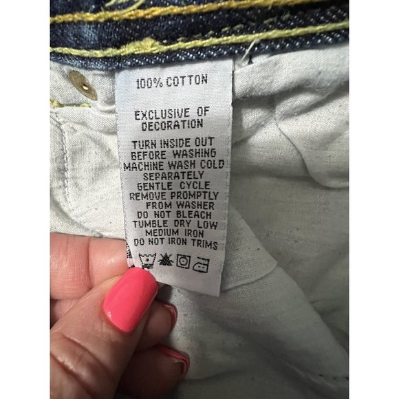 Akademiks Girls Juniors Jeans Size 16 VINTAGE Y2K Embroidered Flaps Straight - Picture 8 of 10